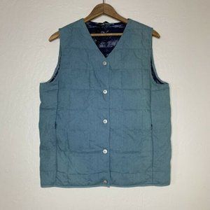 Taion Blue Pockets Sleeveless Quilted down Vest Jacket
